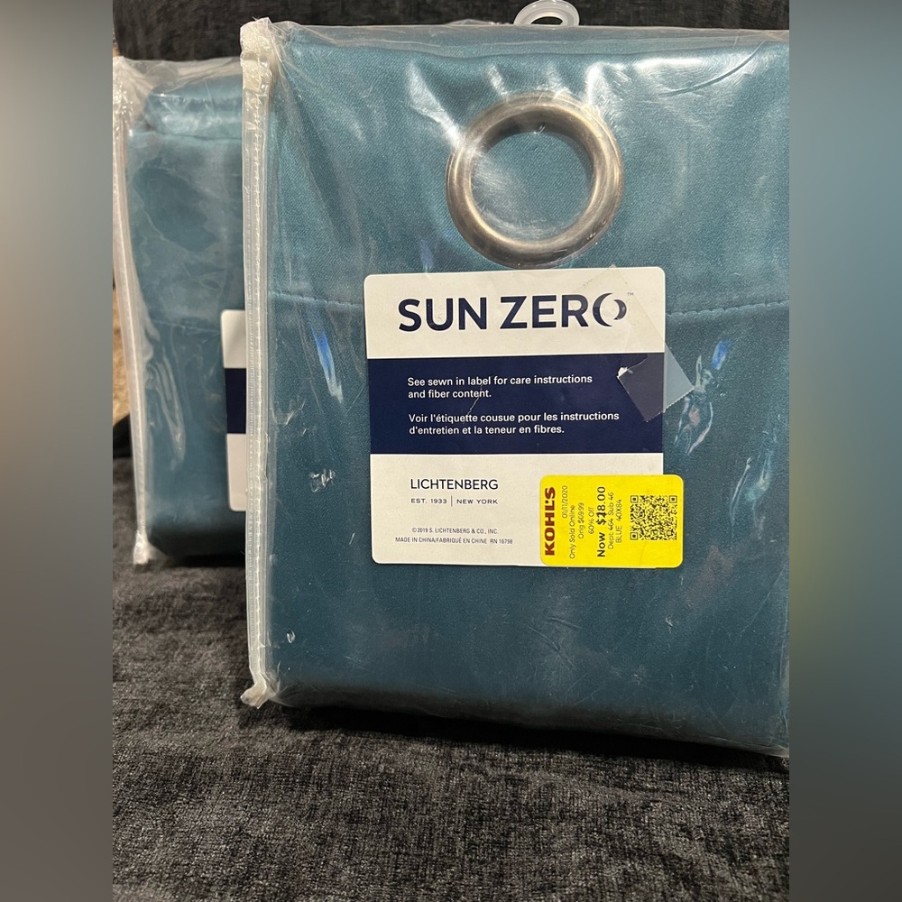 Sun Zero Teal Curtain Panel - 2 Panels